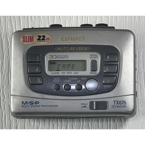 Vintage AIWA MSP TX676 Cassette Walkman NO AUDIO - FOR PARTS